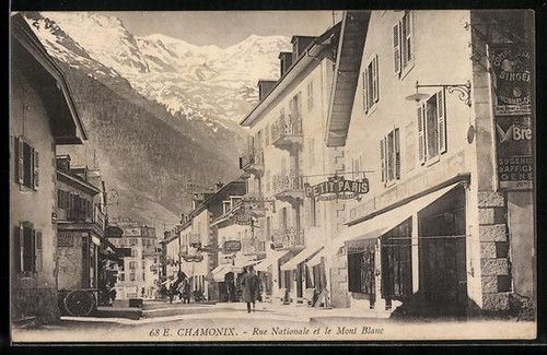 Cpa chamonix rue nationale - nationale, et