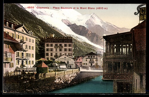 Cpa chamonix place saussure - cpa,