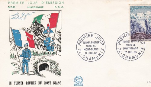 France 1965 fdc tunnel - tunnel, routier